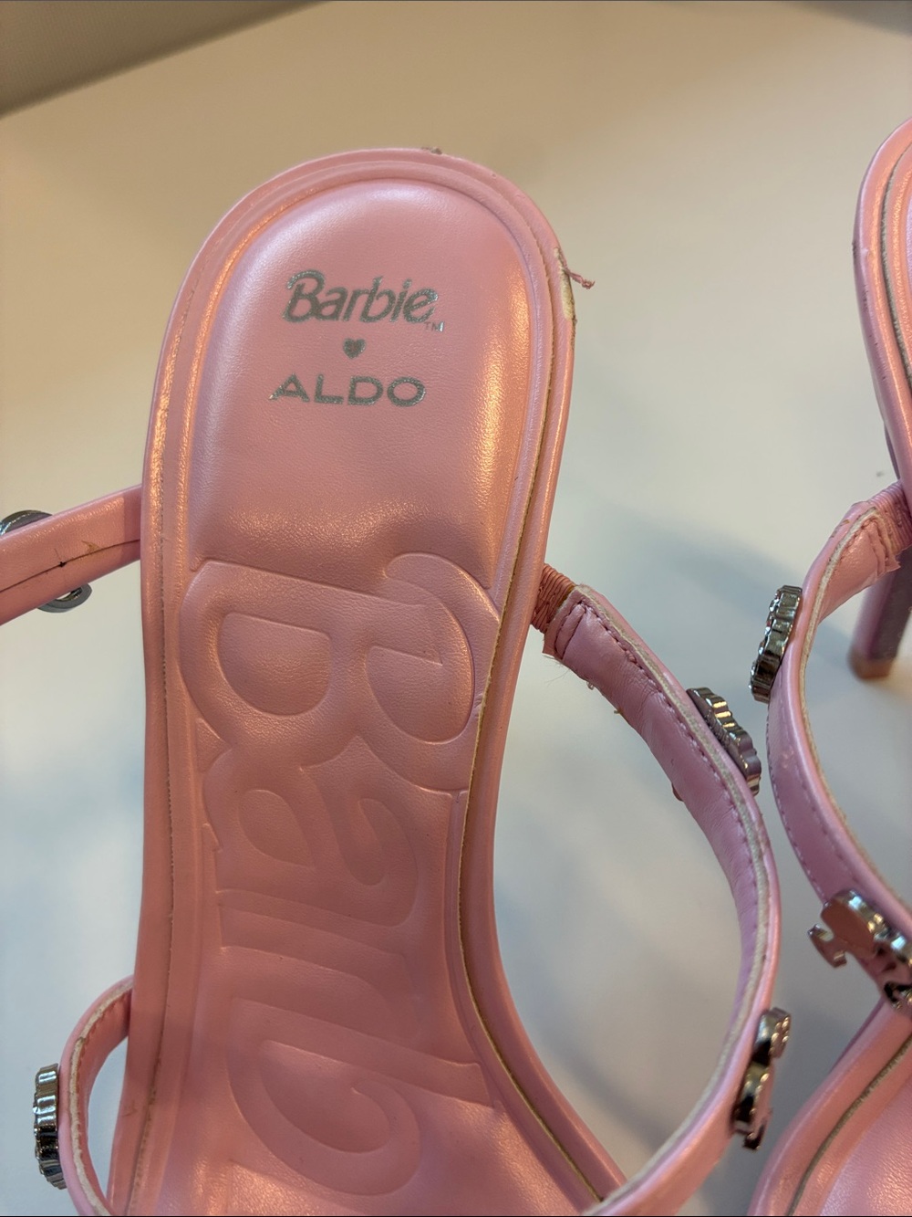 ALDO x Barbie Pink Heart Strap Heels Women's Size 7.5 Limited Edition - Picture 3 of 6